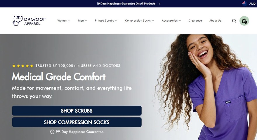 Dr Woof Apparel homepage